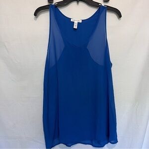 AMBIANCE Apparel blue sheer Racerback tank top large